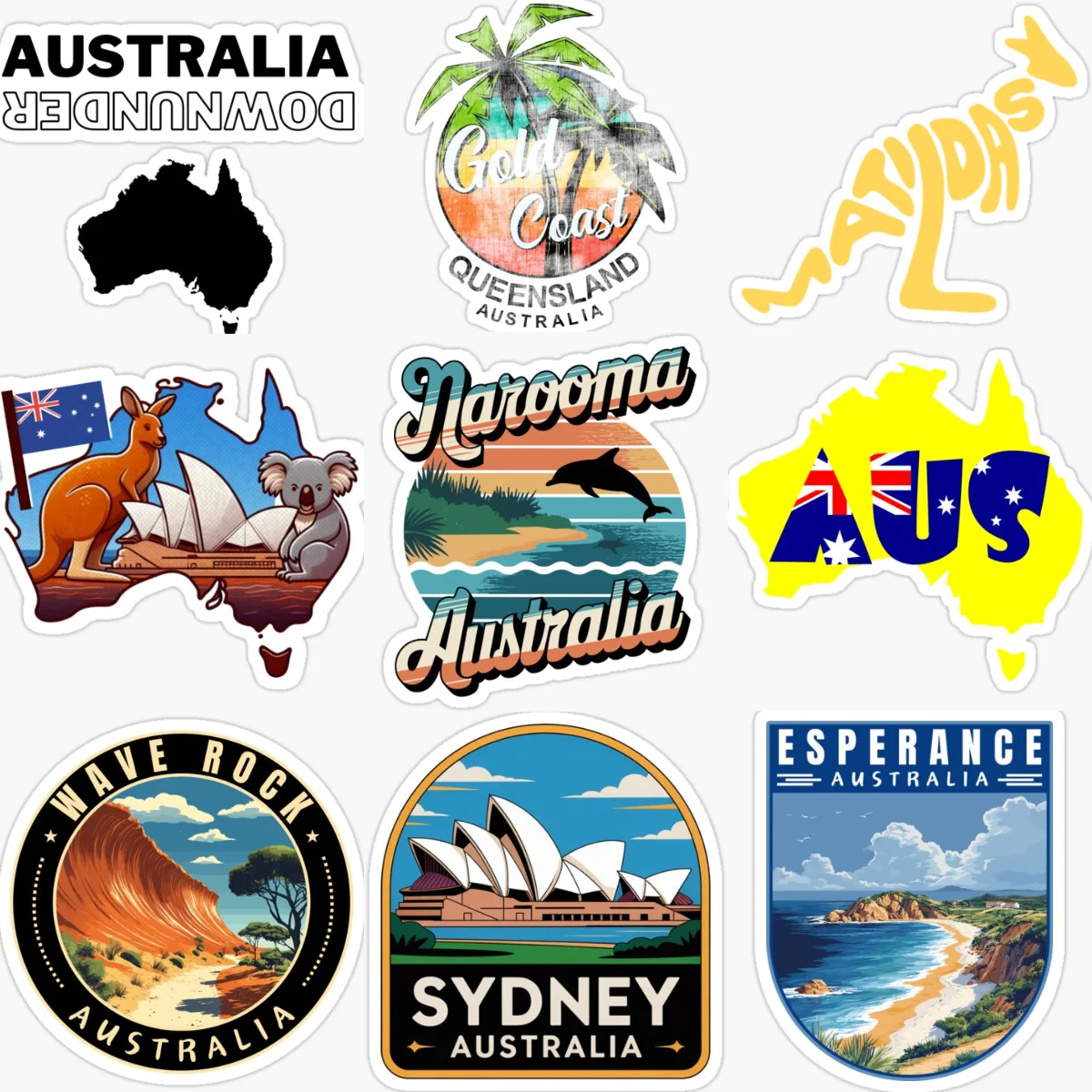 Car Accessories Australia - AUS 호주 국기지도 풍경 엠블럼 크리