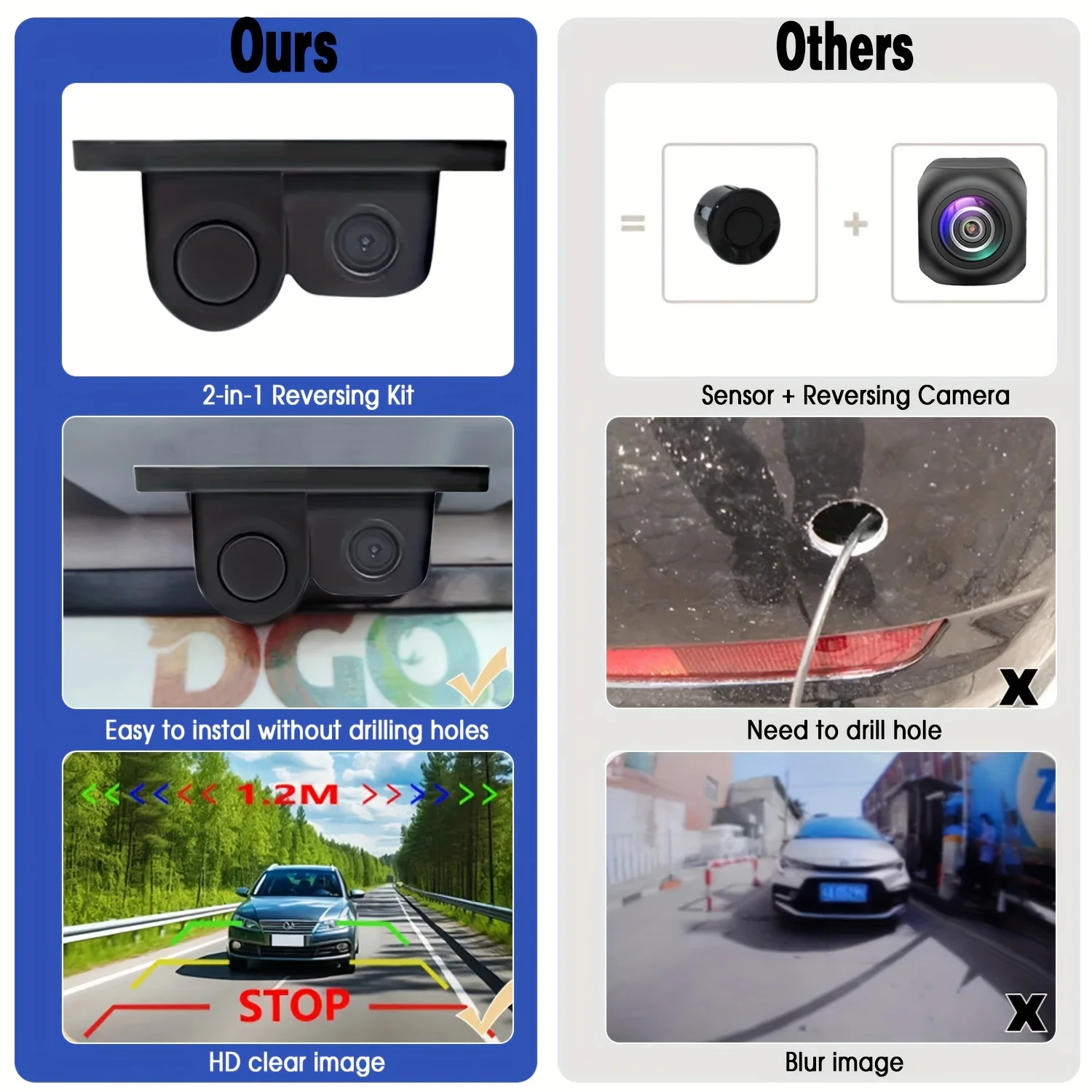 2-in-1 HD 후방 카메라 및 경고음 알람, 어안  - Car Accessories Sound System 리뷰 및 가격