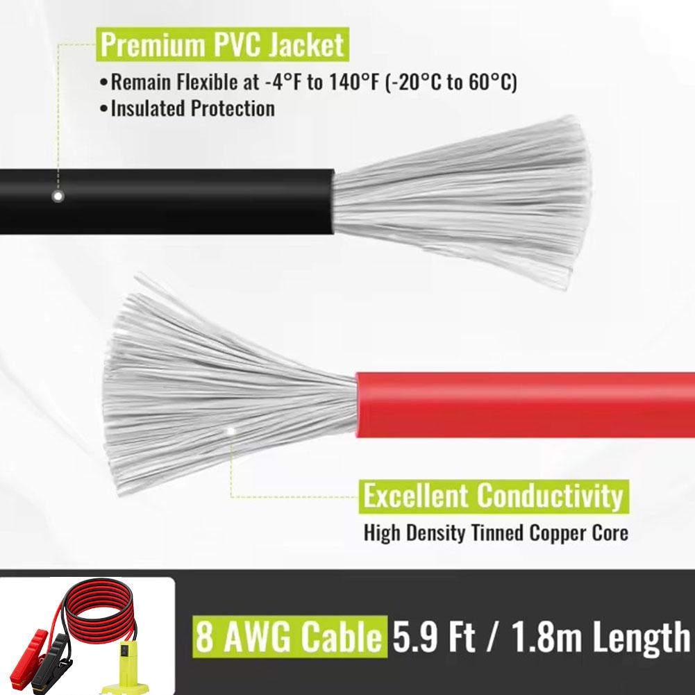 Ryobi 18V 배터리용 점퍼 케이블 어댑터, 12A - Portable Jump Starter 리뷰 및 가격