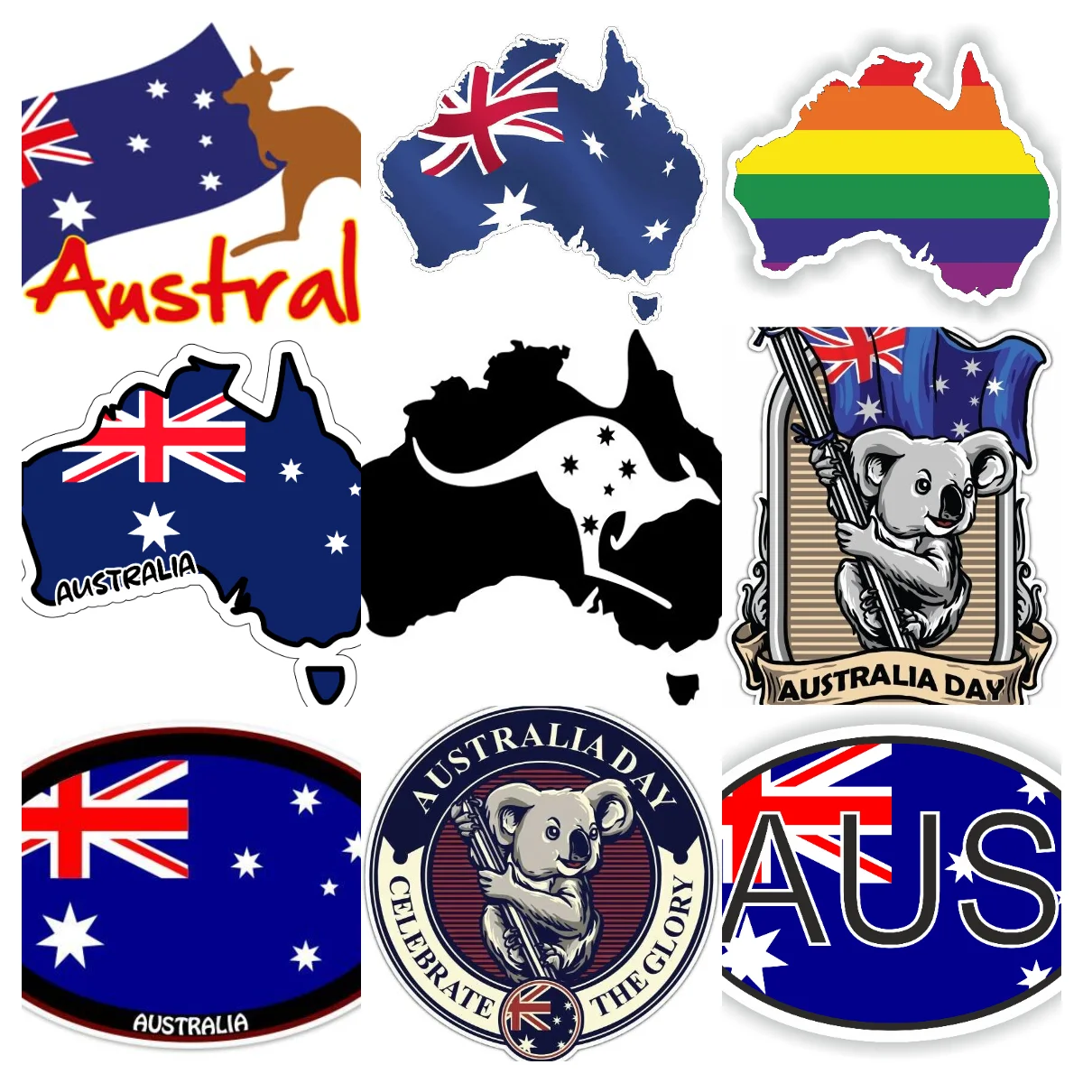 AUS 호주 국기지도 엠블럼 크리 에이 티브 PVC 자 - Car Accessories Australia 리뷰 및 가격