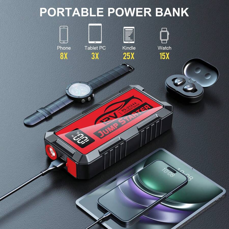 8000A 차량 점프 스타터, 12V 점프 스타터 배터 - Portable Jump Starter 리뷰 및 가격
