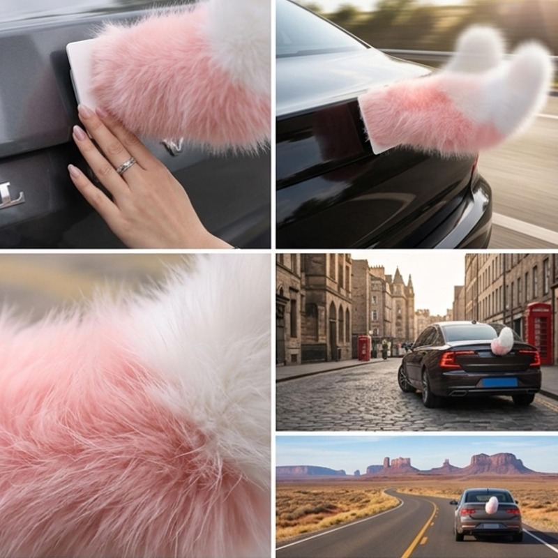 자동차 및 오토바이용 전동 움직이는 꼬리 분홍색 흰색  - Car Accessories Sound System 리뷰 및 가격